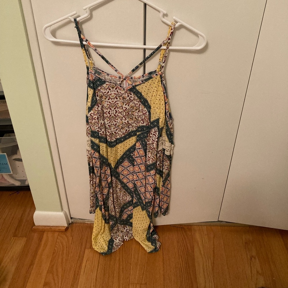 Long sleeve cold shoulder patterned dress